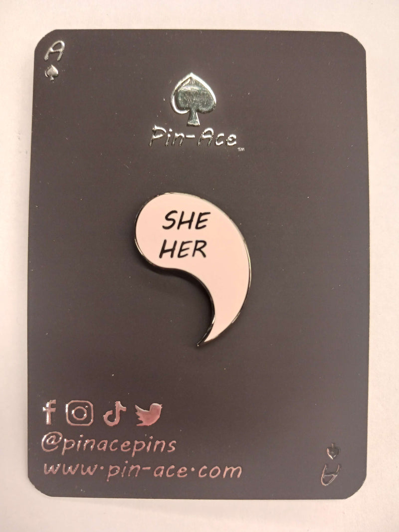 Customizable Pride Pin: She/Her Right