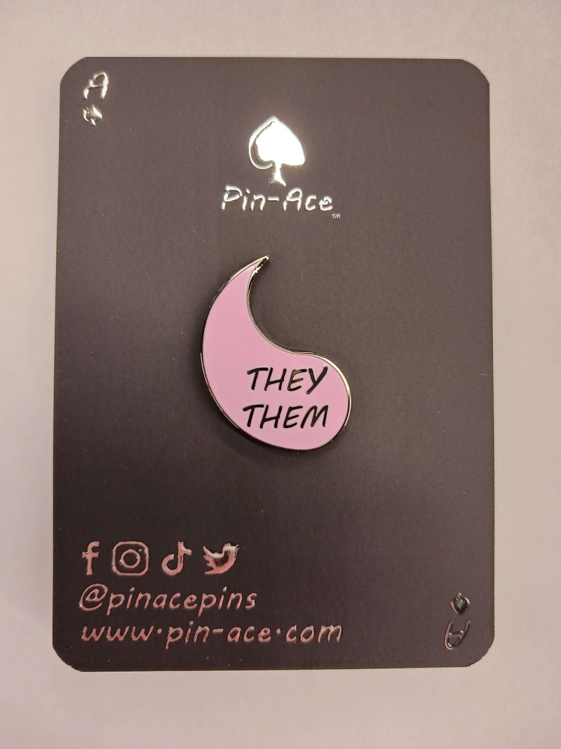 Customizable Pride Pin: They/Them Left