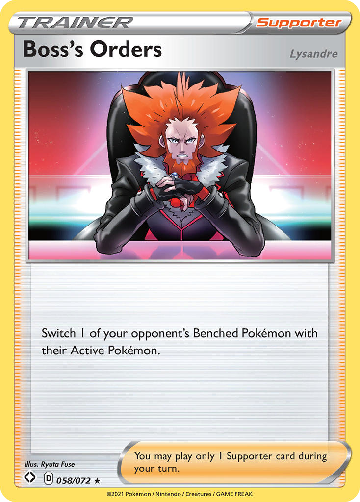 Boss's Orders (058/072) (Deck Exclusive) [Sword & Shield: Shining Fates]