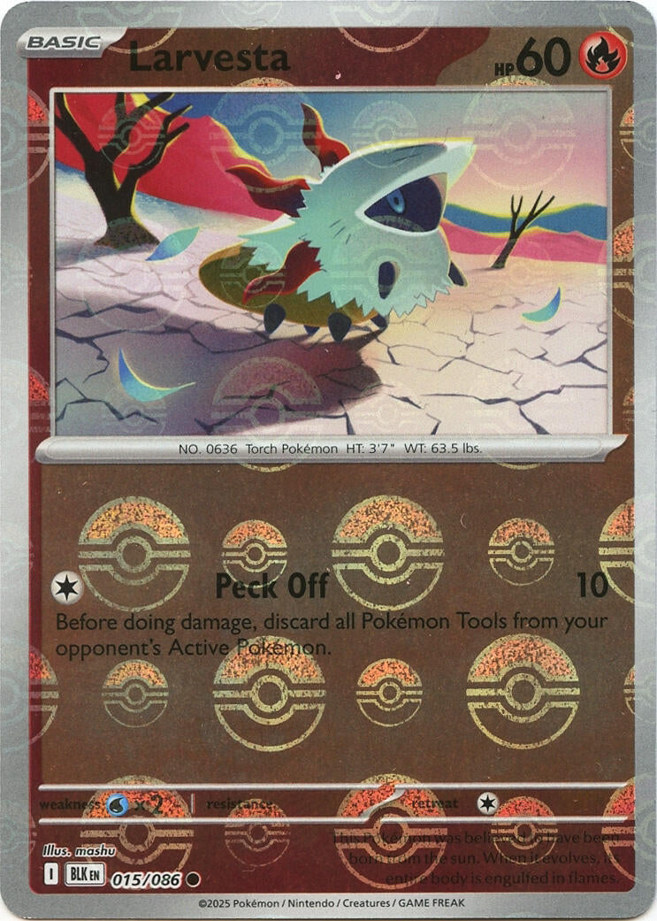 Larvesta (015/086) (Poke Ball Pattern) [Scarlet & Violet: Black Bolt]