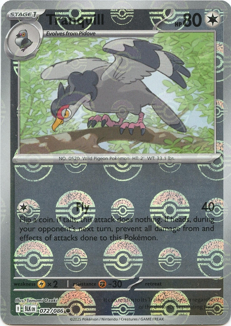 Tranquill (072/086) (Poke Ball Pattern) [Scarlet & Violet: Black Bolt]