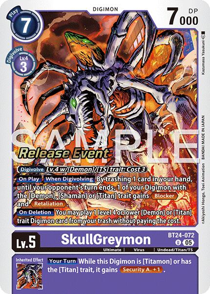 SkullGreymon [BT24-072] [Time Stranger Release Events Cards]