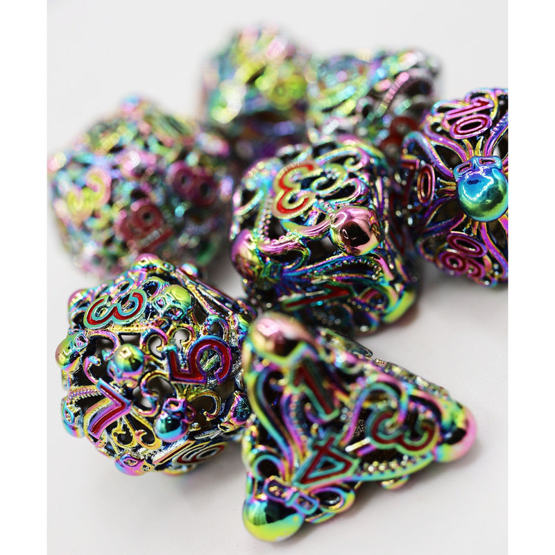 Mythic Mind Eater Hollow Metal RPG Dice Set