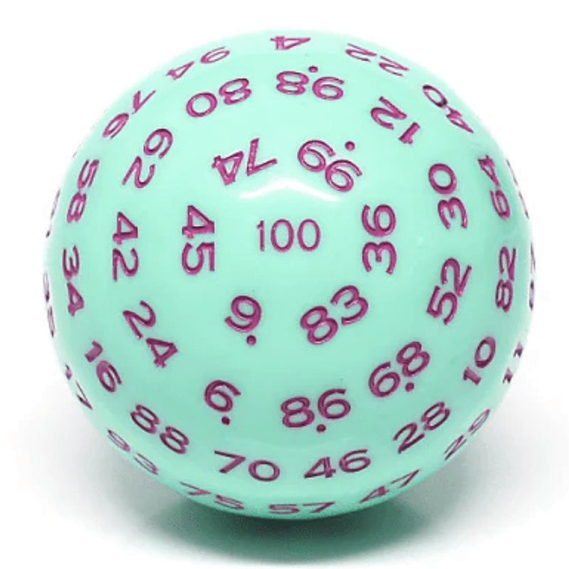 100 Sided Die - Mint Rose