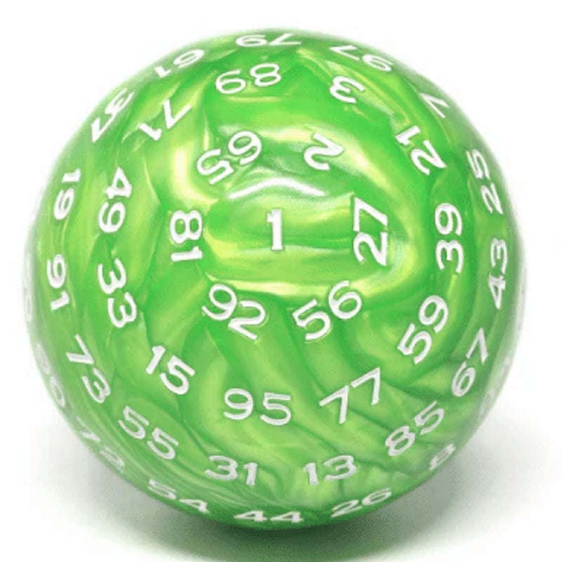 100 Sided Die - Green Pearl