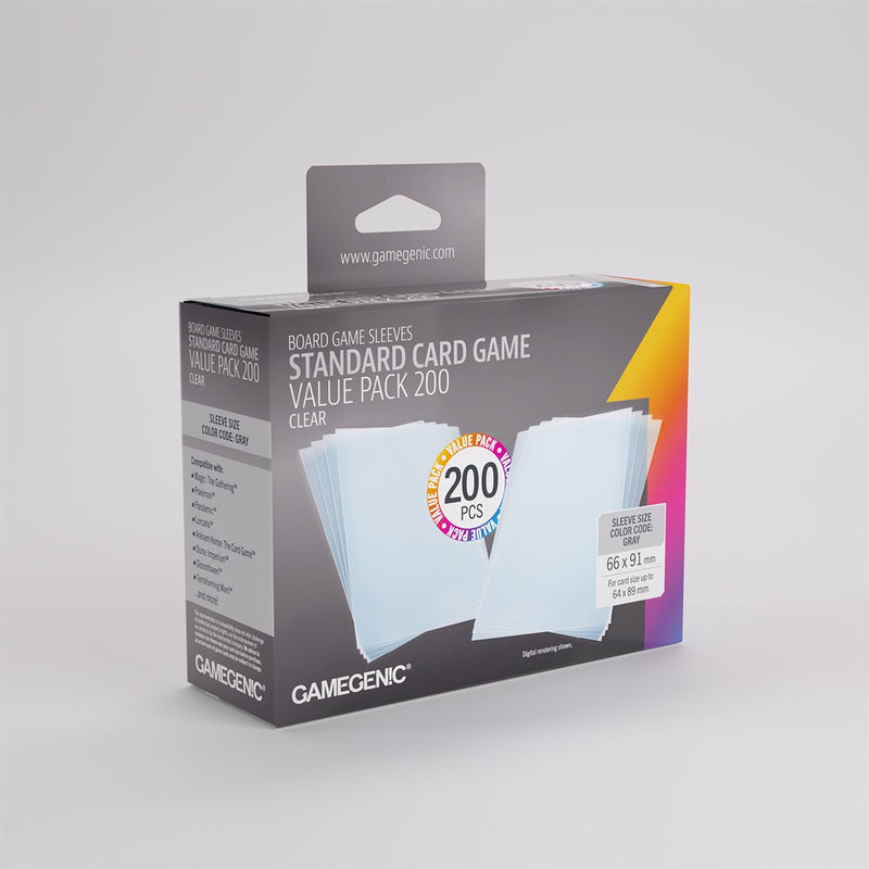 Gamegenic - Standard Card Game Value Pack 200 - Clear