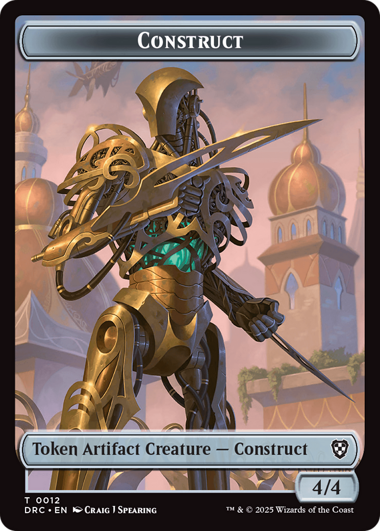 Construct // Golem (0013) Double-Sided Token [Aetherdrift Commander Tokens]