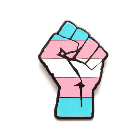 Enamel Pin: Trans Raised Fist