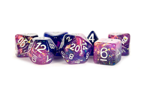 Resin 7-Dice RPG Set: Eternal Purple/Blue