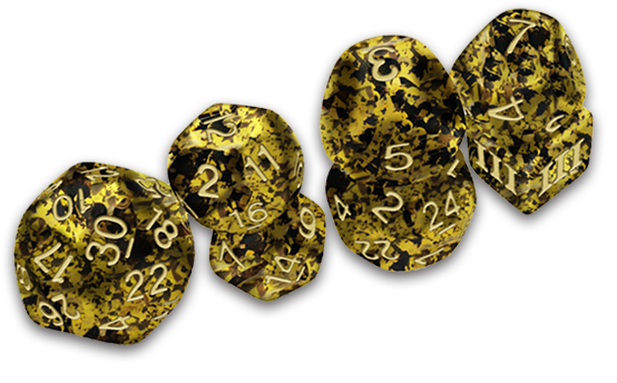 Funky 7-Die Set Terracotta Grecian Vase DCC Dice