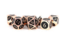 Metal Dice Set of 7 - Copper w/ Black Enamel