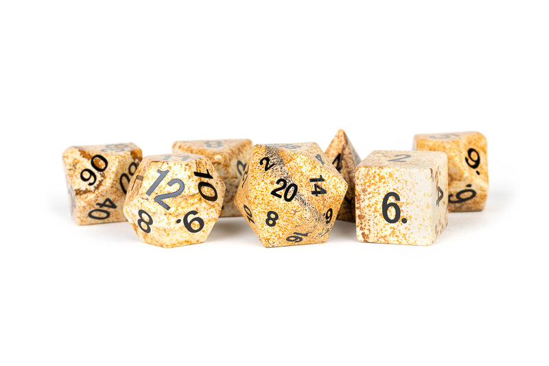 Stone Dice Set of 7 - Picture Jasper