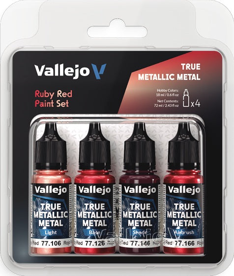 Vallejo: True Metallic Metal - Ruby Red Paint Set