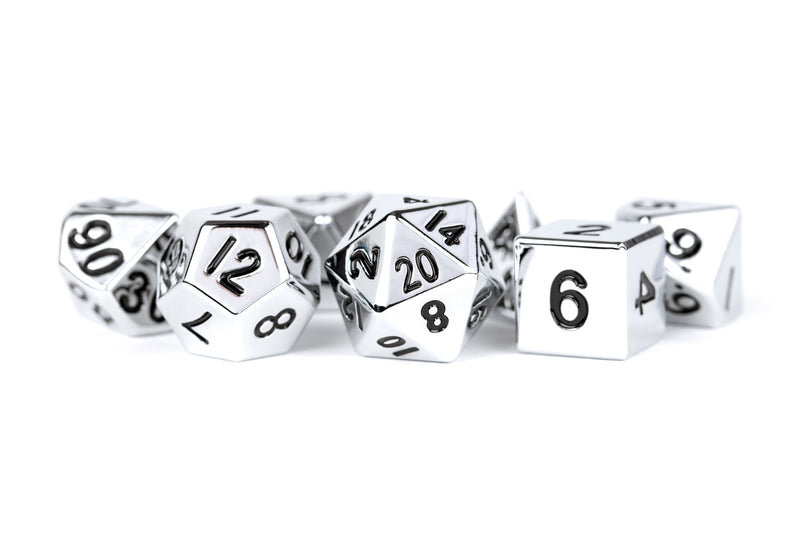 Metal Dice Set of 7 - Silver