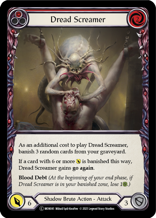 Dread Screamer (Red) (Rainbow Foil) [U-MON141-RF] Unlimited Rainbow Foil