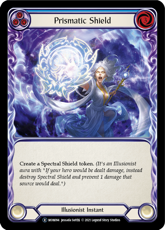 Prismatic Shield (Blue) (Rainbow Foil) [U-MON094-RF] Unlimited Rainbow Foil