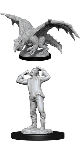 Nolzur's Marvelous Miniatures: Green Dragon Wyrmling & Afflicted Elf