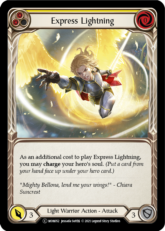 Express Lightning (Yellow) (Rainbow Foil) [U-MON052-RF] Unlimited Rainbow Foil