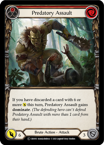 Predatory Assault (Red) (Rainbow Foil) [CRU013-RF] Unlimited Rainbow Foil