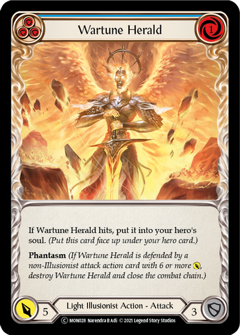 Wartune Herald (Blue) (Rainbow Foil) [U-MON028-RF] Unlimited Rainbow Foil