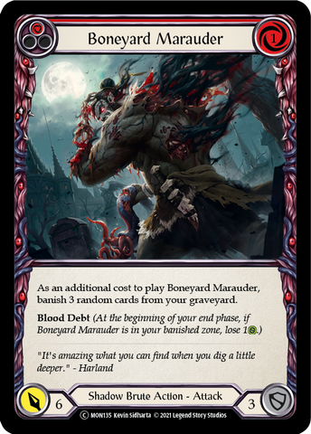 Boneyard Marauder (Red) (Rainbow Foil) [U-MON135-RF] Unlimited Rainbow Foil