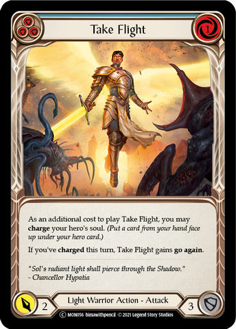 Take Flight (Blue) (Rainbow Foil) [U-MON056-RF] Unlimited Rainbow Foil