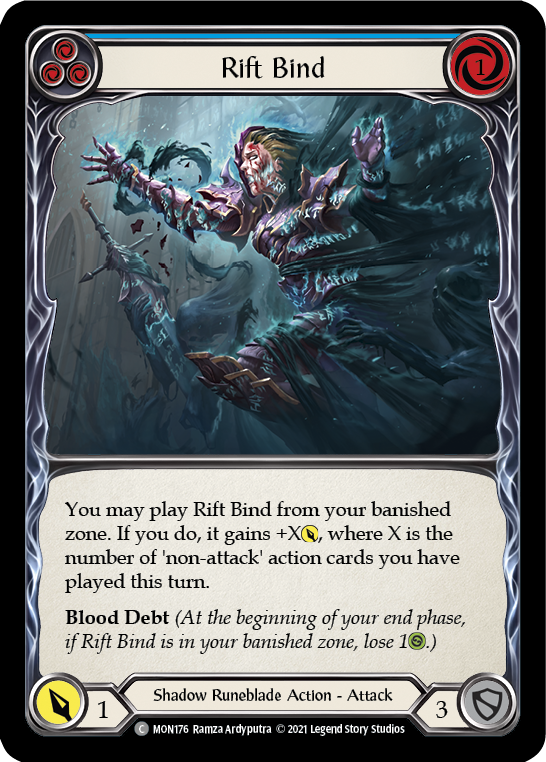 Rift Bind (Blue) (Rainbow Foil) [MON176-RF] 1st Edition Rainbow Foil