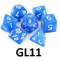 Glitter Dice Set: Blue GL11