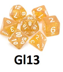 Glitter Dice Set: Yellow GL13