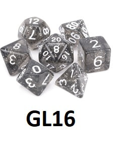 Glitter Dice Set: Black GL16