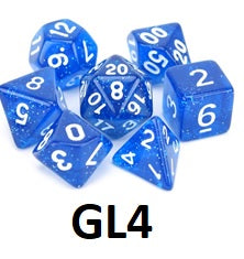 Glitter Dice Set: Dark Blue GL04