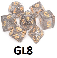 Glitter Dice Set: Dark Gray GL08
