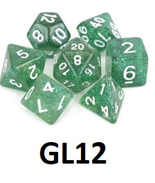 Glitter Dice Set: Forest Green GL12