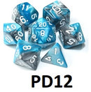 Marble Dice Set: Turquoise/Silver PD12