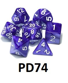 White Font Dice Set: Royal Swirl PD74