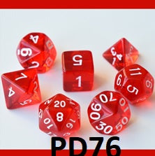 Transparent Dice Set: Red PD76