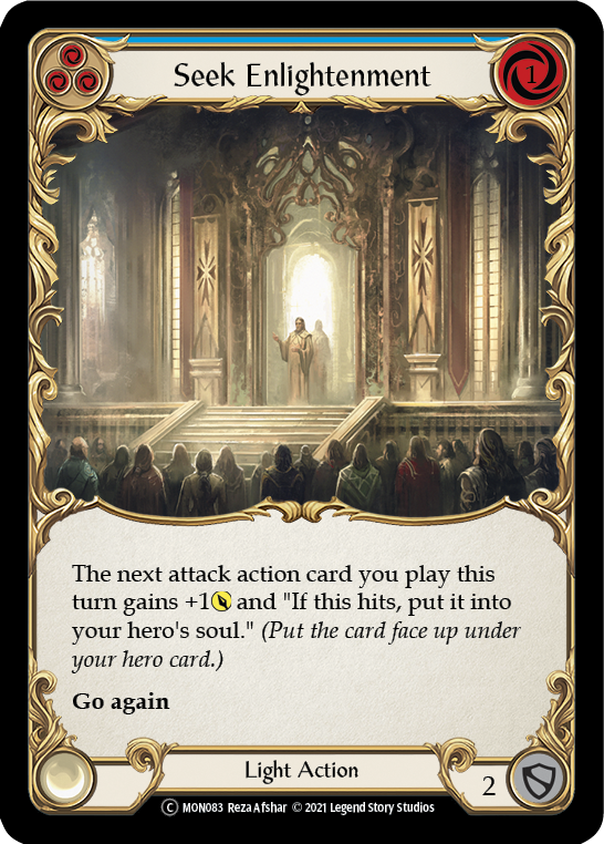 Seek Enlightenment (Blue) (Rainbow Foil) [U-MON083-RF] Unlimited Rainbow Foil