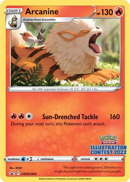 Arcanine (SWSH304) (Illustration Contest 2022) [Sword & Shield: Black Star Promos]