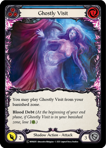 Ghostly Visit (Blue) (Rainbow Foil) [U-MON205-RF] Unlimited Rainbow Foil