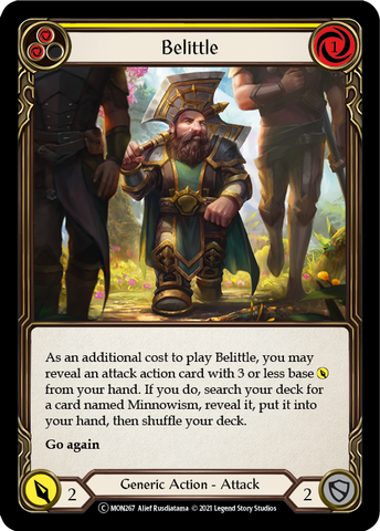 Belittle (Yellow) (Rainbow Foil) [U-MON267-RF] Unlimited Rainbow Foil