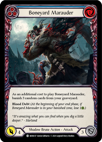 Boneyard Marauder (Blue) (Rainbow Foil) [MON137-RF] 1st Edition Rainbow Foil
