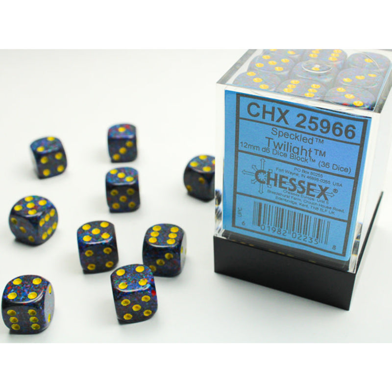 36 12mm Twilight Speckled D6 Dice Block - CHX25966