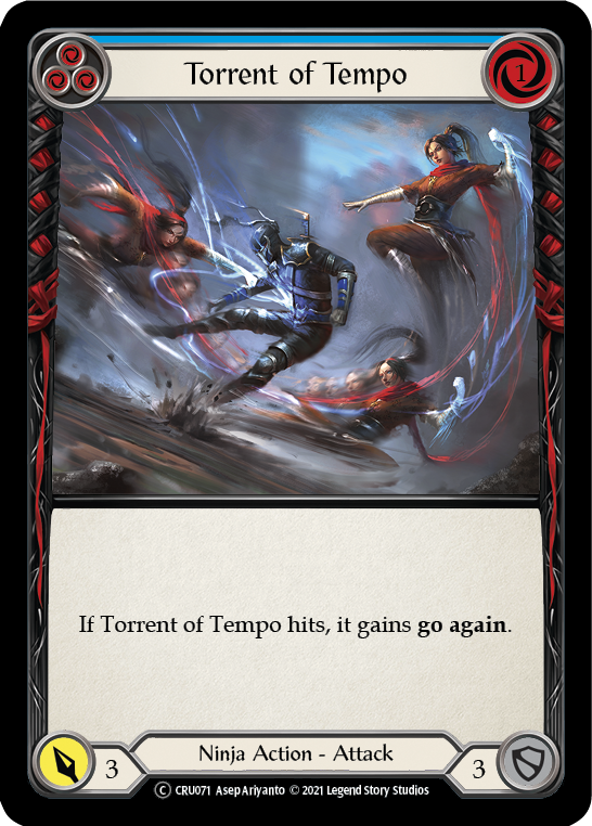 Torrent of Tempo (Blue) (Rainbow Foil) [CRU071-RF] Unlimited Rainbow Foil