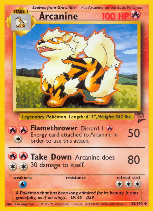 Arcanine (33/130) [Base Set 2]