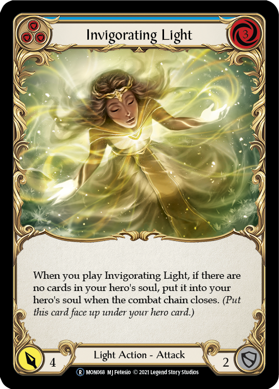 Invigorating Light (Blue) (Rainbow Foil) [U-MON068-RF] Unlimited Rainbow Foil