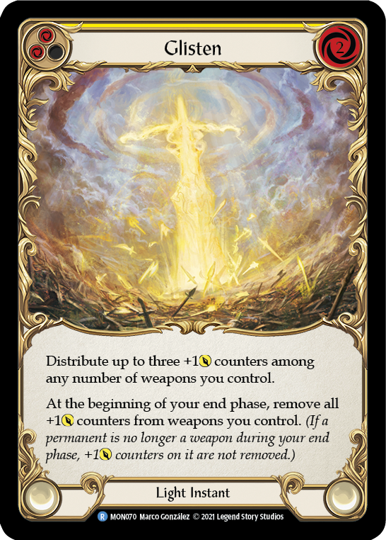Glisten (Yellow) (Rainbow Foil) [MON070-RF] 1st Edition Rainbow Foil