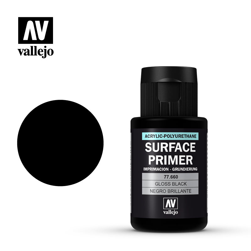 Vallejo Surface Primer - Gloss Black - VAL77660 - 32 ml