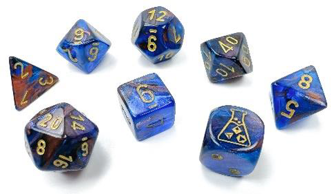 Lab Dice - Lustrous Azurite/gold 7 Dice set - CHX30055