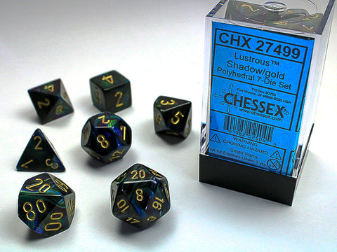 Lustrous Shadow/gold Polyhedral 7-Die Set - CHX27499